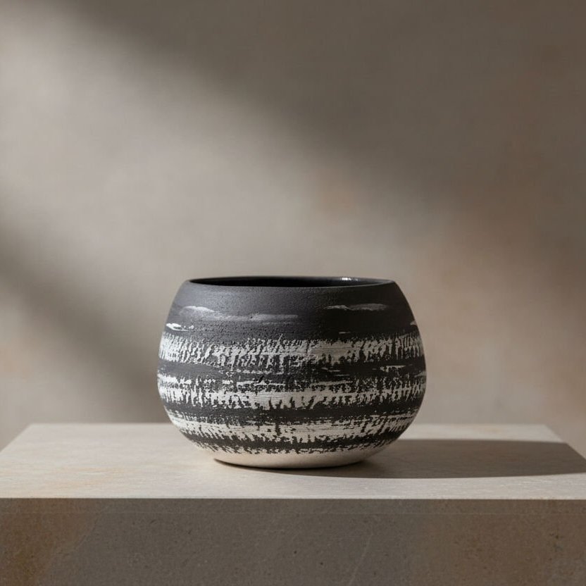 ATRA SİYAH VAZO & SAKSI