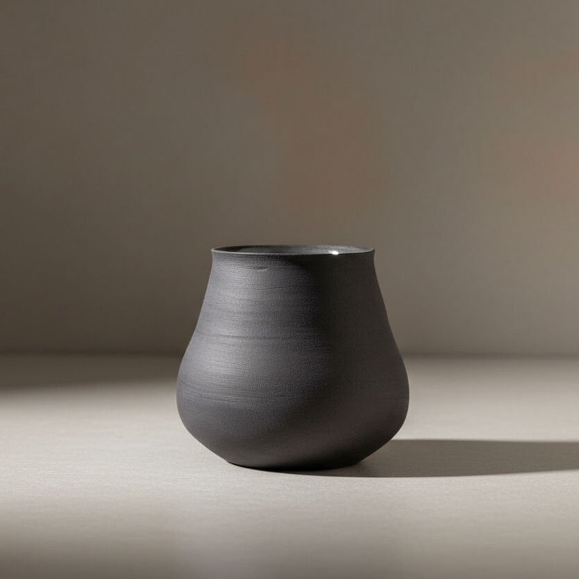 ATRA SİYAH SERAMİK VAZO